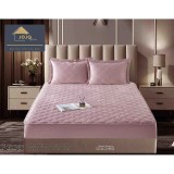 Cumpara ieftin Topper Saltea/Husa de pat matlasata si 2 fete de perne din catifea, cu elastic, model tip topper 140x200 - JO859