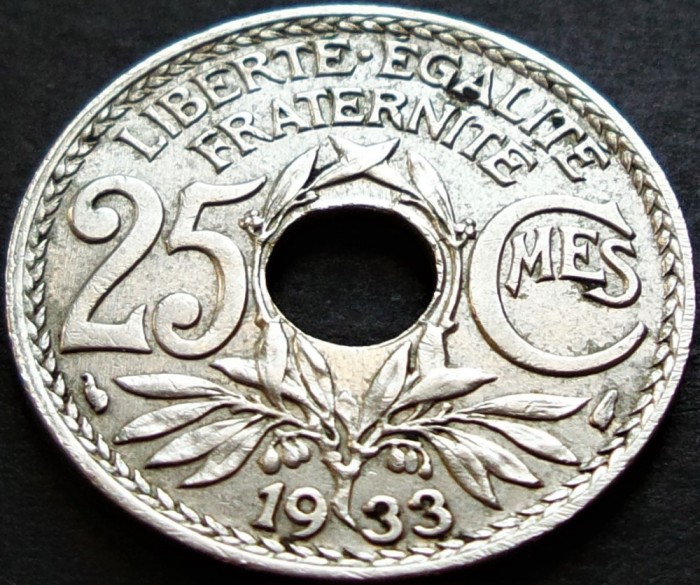 Moneda istorica 25 CENTIMES - FRANTA, anul 1933 * cod 2875 A = excelenta