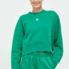 adidas Originals bluza femei, culoarea verde, cu imprimeu