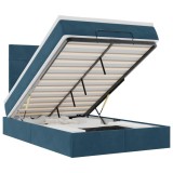 Cumpara ieftin Cadru pat otoman cu saltele Albastru inchis 120x190cm catifea