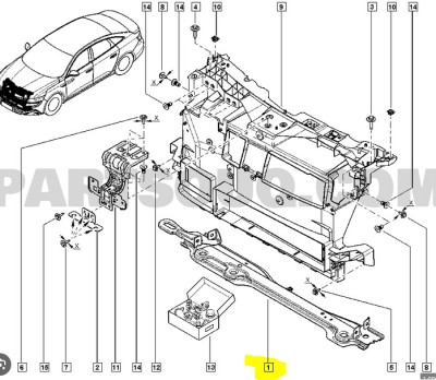 Traversa, Armatura sasiu Renault Talisman, 01.2016-, montare fata, RapidAuto foto