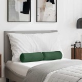 vidaXL Perne Bolster 2 pcs Verde &icirc;nchis &Oslash; 15 x 40 cm 42014308