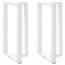 Picioare de masă de bar &icirc;n formă de T, 2 buc., alb, 60x35x(100-101) cm, oțel