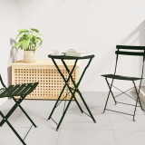 vidaXL Masă de Bistro Pliabilă Verde &Icirc;nchis &Oslash;50x71 cm Oțel Vopsit