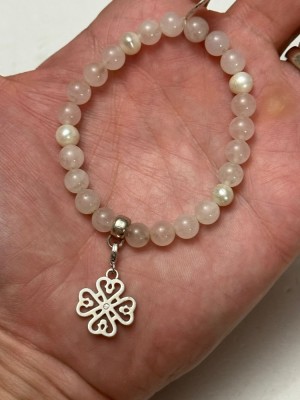 BRATARA elastica THOMAS SABO - Bile Quartz Roz + 4 Perle + Charm argint 925 ! foto