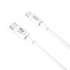 Cablu Date si Incarcare USB-C - Lightning XO Design NB-Q189B, 20W, 2m, Alb, Apple