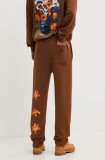 HUGO pantaloni de trening culoarea maro, cu imprimeu, 50517431