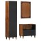 Set dulap baie 3 buc. Maro miere Lemn de mango solid - 7