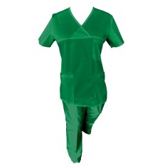Costum Medical Pe Stil, Verde Conex cu Elastan, Model Classic - 3XL, XS