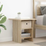 vidaXL Noptieră cu sertar Stejar Sonoma 41 x 40 x 45 cm Lemn compozit 8000440