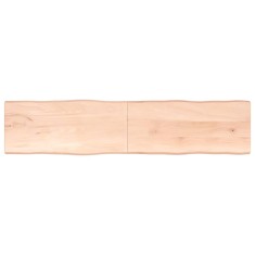 Blat masă 220x50x(2-4) cm lemn stejar netratat contur organic