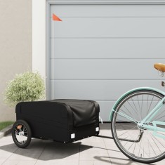 vidaXL Remorca pentru biciclete, negru, 45 kg, fier foto