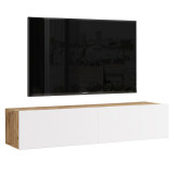 Cumpara ieftin Comoda TV de perete Serit culoare alb - sonoma 140x31.6x29.6cm