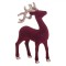 Decoratiune Crăciun, Cerb, Bordo, Detalii Glitter Bej, 22cm, Plastic