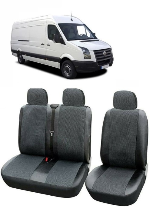 Huse scaune din piele si textil VW Crafter 3 locuri 2+1 (2005 - 2019)