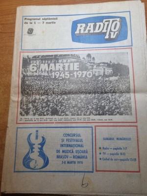 revista radio tv 1 -7 martie 1970 - cerbul de aur foto