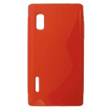 Husa silicon S-case rosie pentru LG Optimus L5 E610/E612