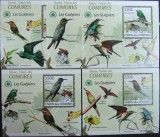 INS.COMORE-PASARI CANTATOARE-5 COLITE DELUX-MNH**-ICO 149A, Africa, Fauna