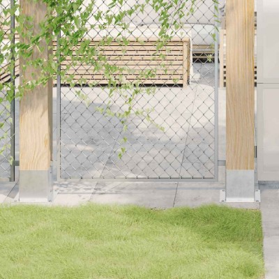 Baze st&amp;acirc;lp pătrate 4 buc Argintiu 141x141 mm Oțel galvanizat foto
