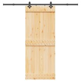 VidaXL Ușă glisantă cu set de feronerie 85x210 cm, lemn masiv de pin