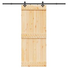 vidaXL Ușă glisantă cu set de feronerie 85x210 cm, lemn masiv de pin