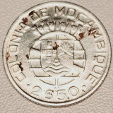797 Mozambic 2 1/2 escudos 1950 km 68 argint