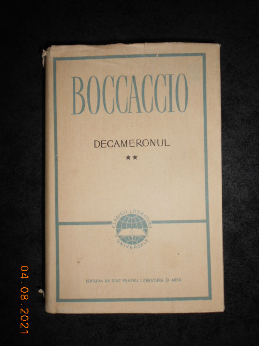 GIOVANNI BOCCACCIO - DECAMERONUL volumul 2 (1957, editie cartonata)