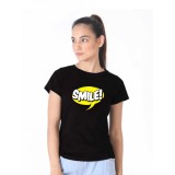 Tricou dama negru - Smile - S