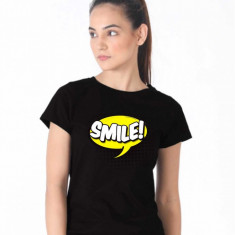 Tricou dama negru - Smile - L