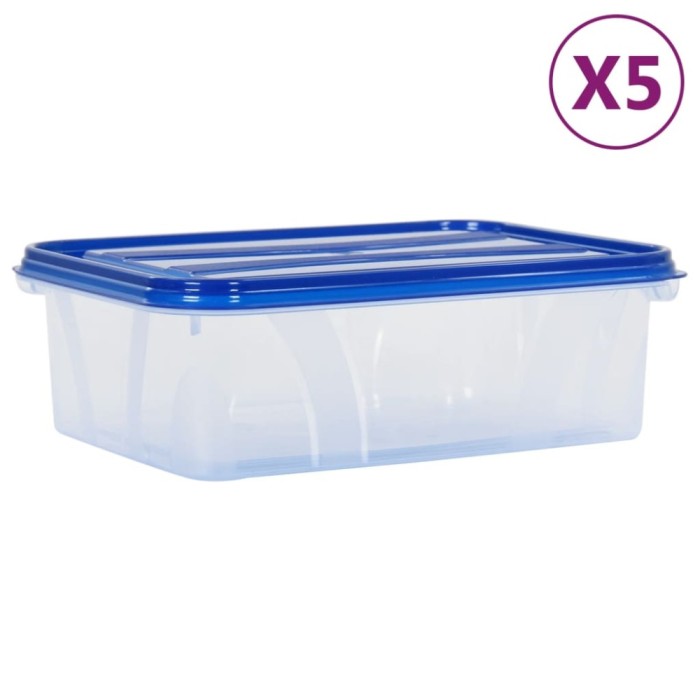 Recipiente depozitare alimente cu capace, 5 buc., PP