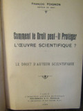 COMMENT LE DROIT PEUT-IL PROTEJER L&#039;OEUVRE SCIENTIFIQUE-F.POIGNON