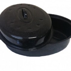 Tava eliptica emailata cu capac pentru rata, 34 cm &ndash; pentru cuptor