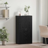 Dulap birou vidaXL Stejar Negru 60x32x115 cm, lemn compozit, depozitare spatioasa, design modern