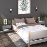 vidaXL Noptiere de perete, 2 buc., gri beton, lemn prelucrat