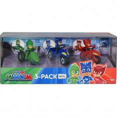 Simba - Set vehicule , Disney Pj Masks, Scara 1:64, 3 motociclete cu figurina, Multicolor