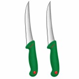 Cumpara ieftin Set 2 cutite de dezosat verzi, 27 cm, lama curbata 14 cm din otel inoxidabil
