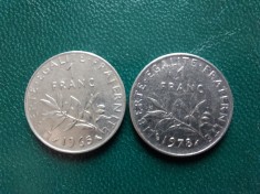 Monede 1franc 1965,1 franc 1978 Franta
