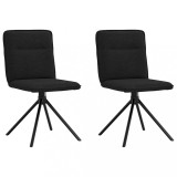 VidaXL Scaune de bucătărie, 2 buc. negru, textil