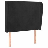 Cumpara ieftin Tablie de pat cu aripioare, negru, 83x23x118/128 cm, catifea