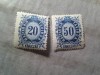 2 Timbre Ungaria 1874 Telegraf Tavirda , sarniera, Nestampilat