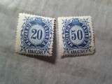 2 Timbre Ungaria 1874 Telegraf Tavirda , sarniera