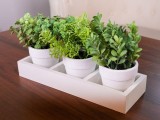 Set 3 plante artificiale decorative in ghiveci, 18 cm, MagicHome