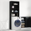 vidaXL Dulap Masina Spalat Stejar Negru 64x24x190 cm Mobilier Baie Corp Baie Raft Depozitare Negru Modern