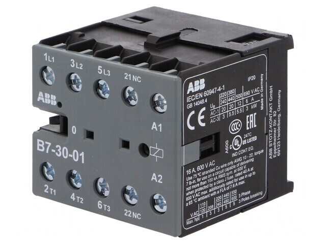 Contactor 3P 42VAC 7A cu 3 Contacte NC