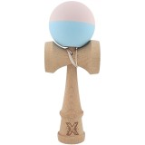 Kendama X Originala, Profesionala, Cyrax, din lemn, Rubber Grip, 18 cm, Roz/Albastru