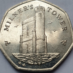 50 pence 2015 Isle of Man / Insula Man, Milner's Tower, km#1258