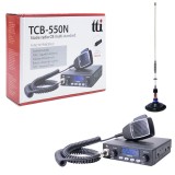 Statie Radio CB TTi TCB-550 Kit cu Antena PNI ML70 si Baza Magnetica, 4W, AM/FM, ASQ
