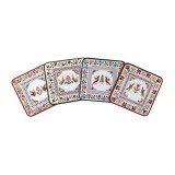 Set 4 Suporturi Pahare Cusaturi Romanesti Oltenesti MDF 9cm Cadou Traditional