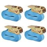 Gossi chingi fixare cu clichet 4 buc, 0,8 tone, 6 m x 25 mm, albastru