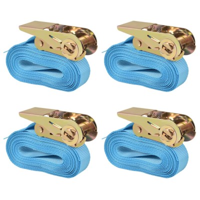 Gossi chingi fixare cu clichet 4 buc, 0,8 tone, 6 m x 25 mm, albastru foto